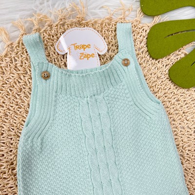  Jardineira de linha pipoca verde agua